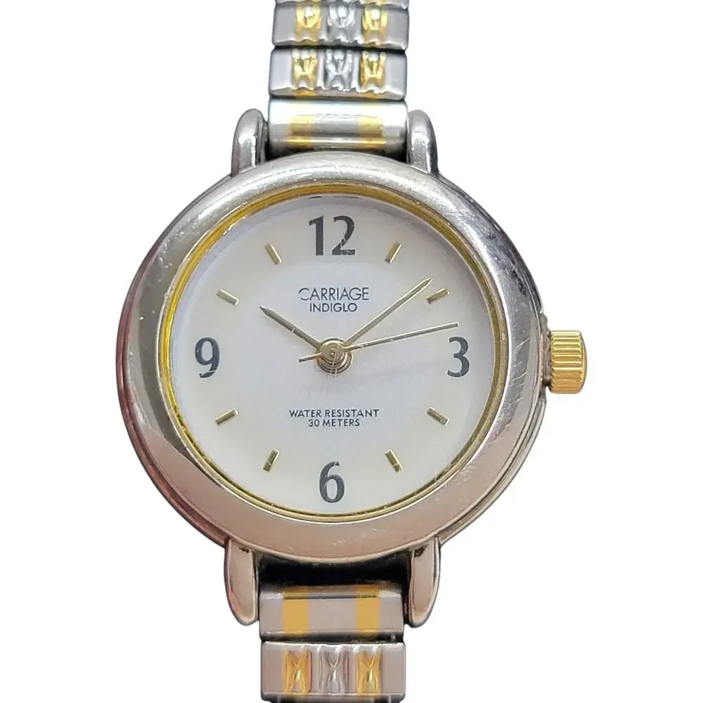 Carriage by Timex Womens Watch Indiglo Two Tone Expansion Band Quartz